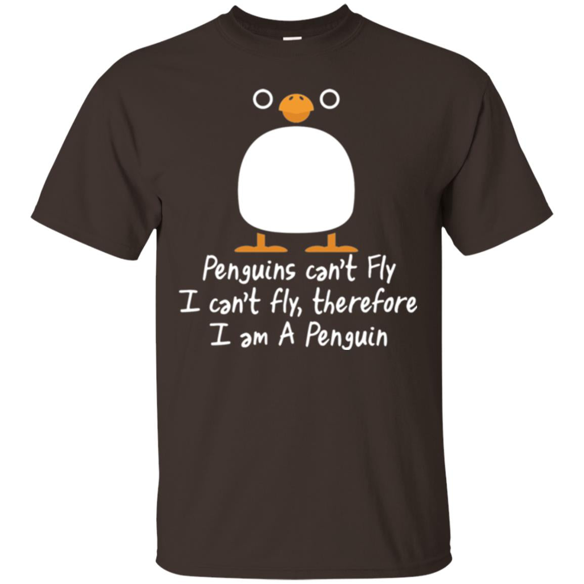 Penguin T-shirt I Can_t Fly Dark Chocolate