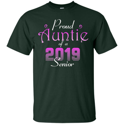 Proud Auntie Of 2019 Senior Aunt Shirt Forest