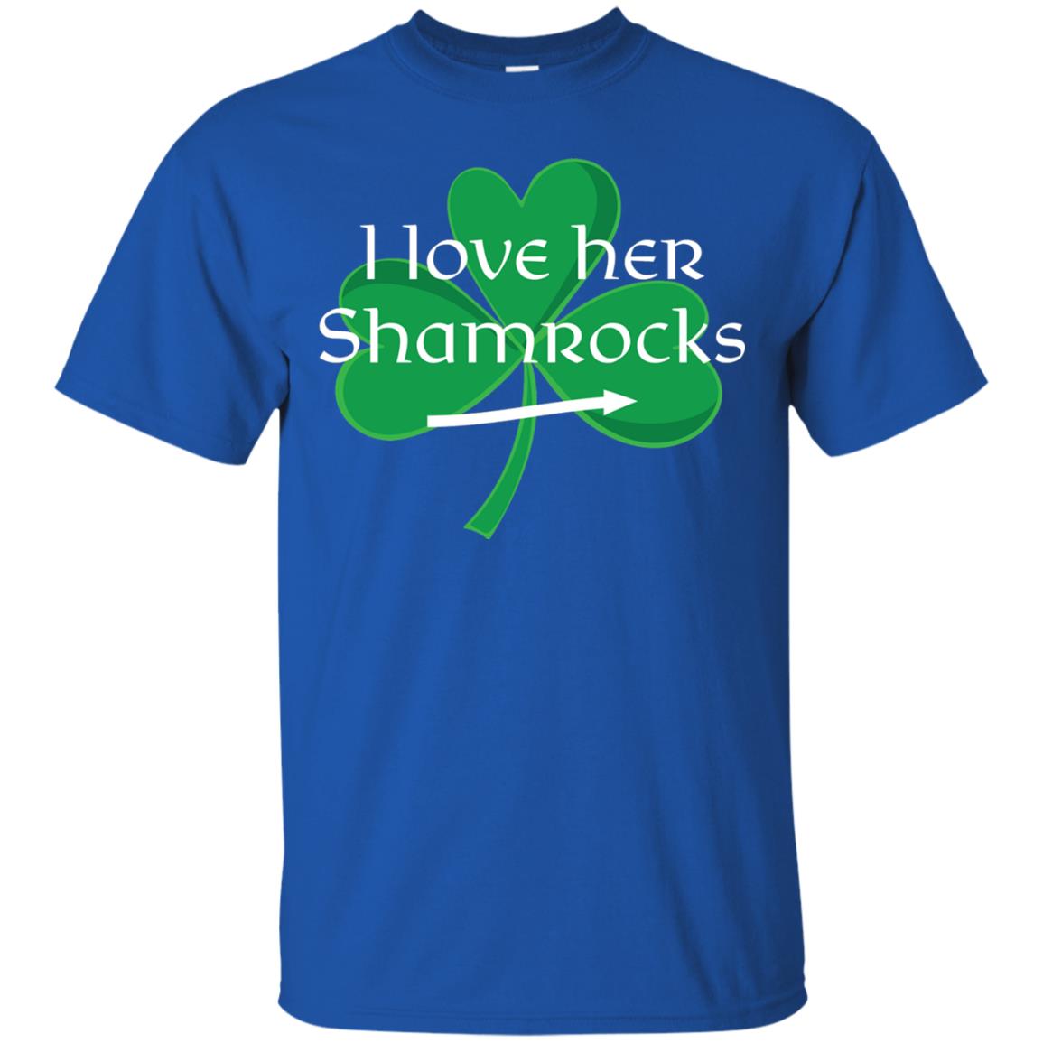 Saint Patrick_s Day T-shirt I Love Her Shamrocks Royal