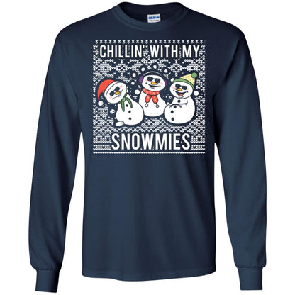 Christmas T-shirt Chillin' With My Snowmies Navy