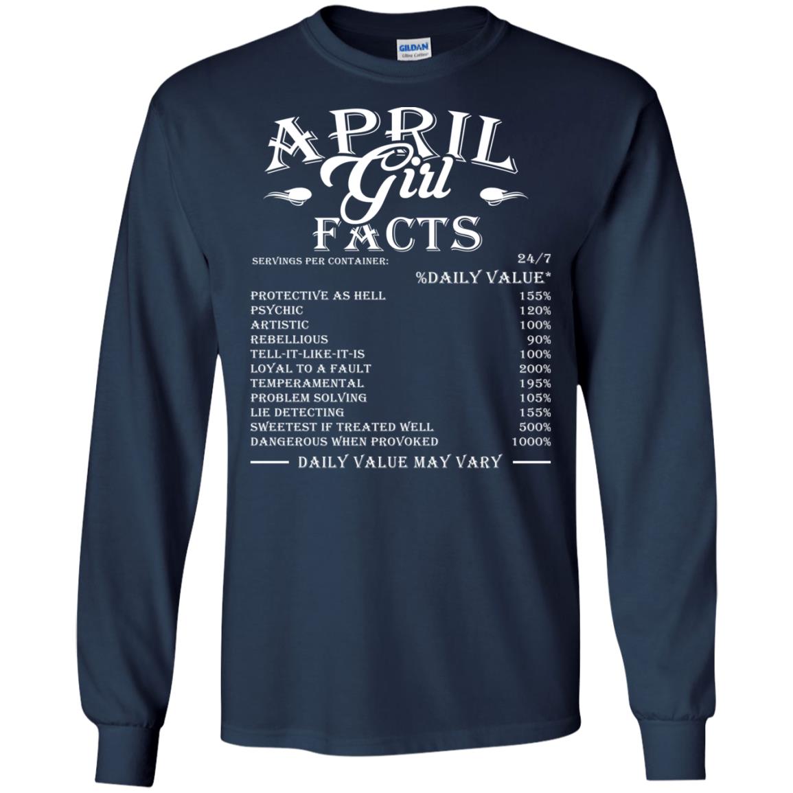 April Girl Facts T-shirt Navy