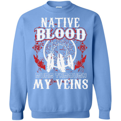 American T-shirt Native Blood Runs Through My Veins Carolina Blue