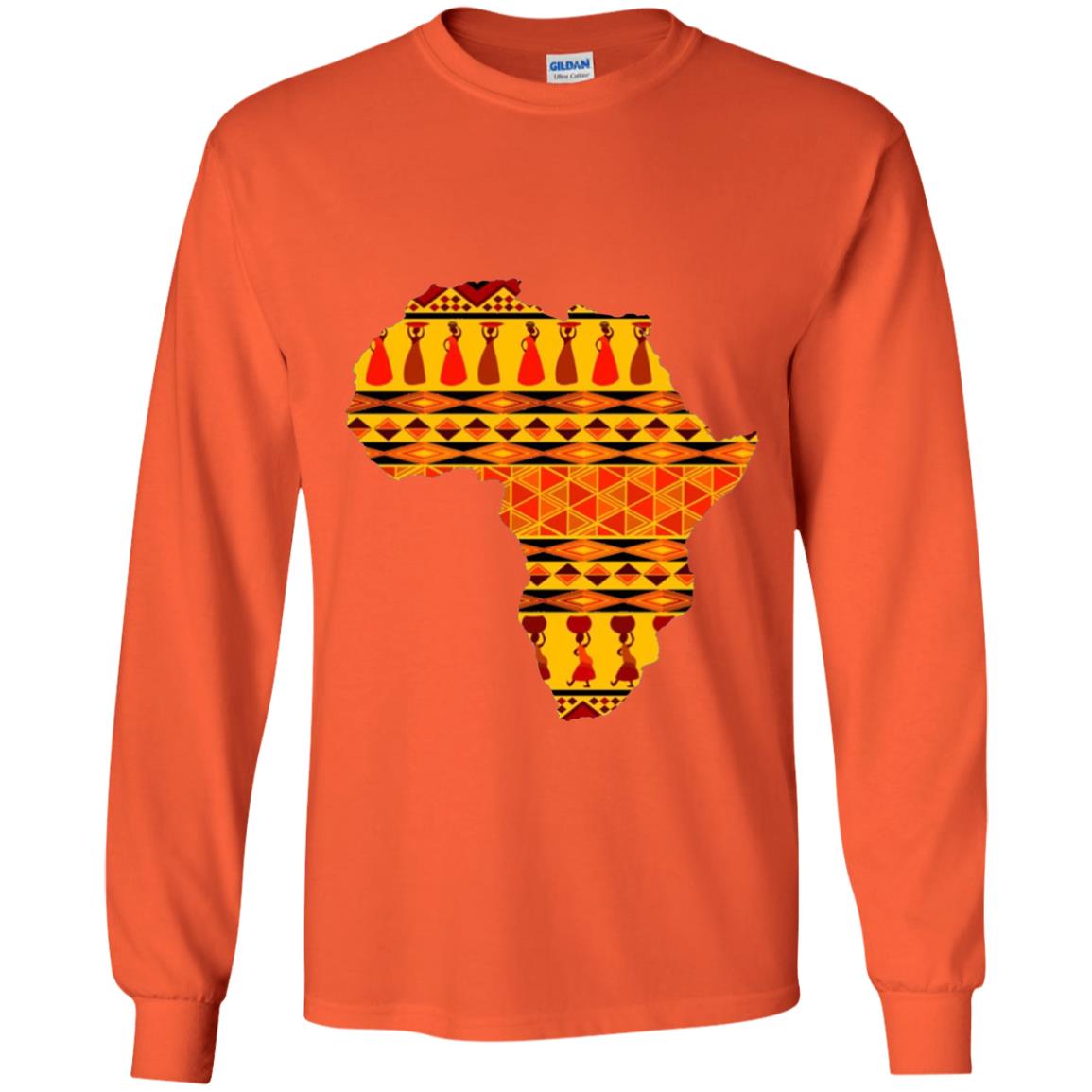 African Pride Ankara Tribal Pattern T-shirt Orange