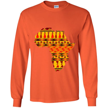 African Pride Ankara Tribal Pattern T-shirt Orange