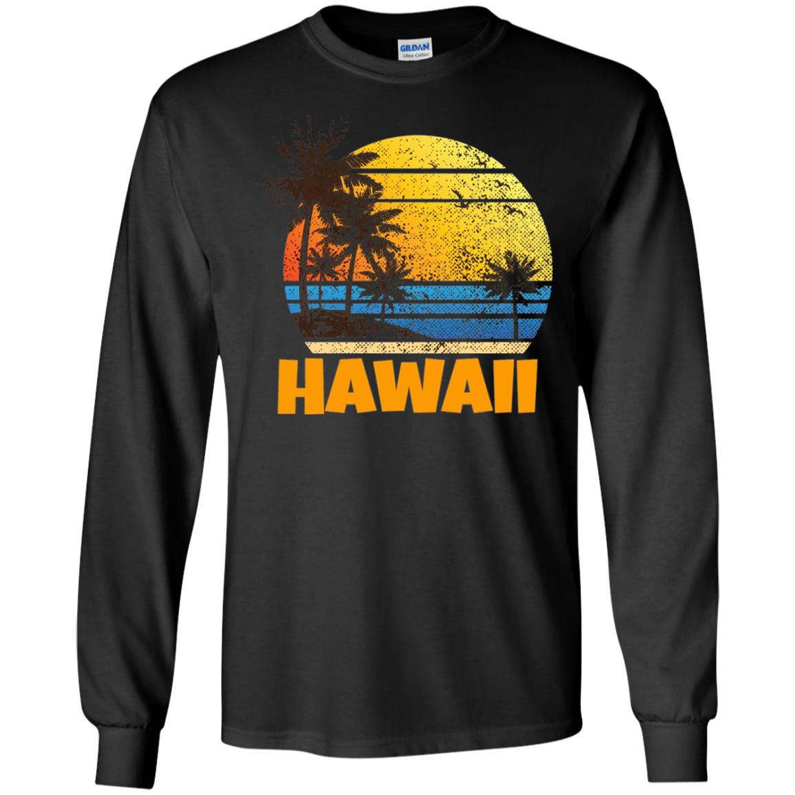 Old School 70_s Hawaiian The Aloha State T-shirt Black