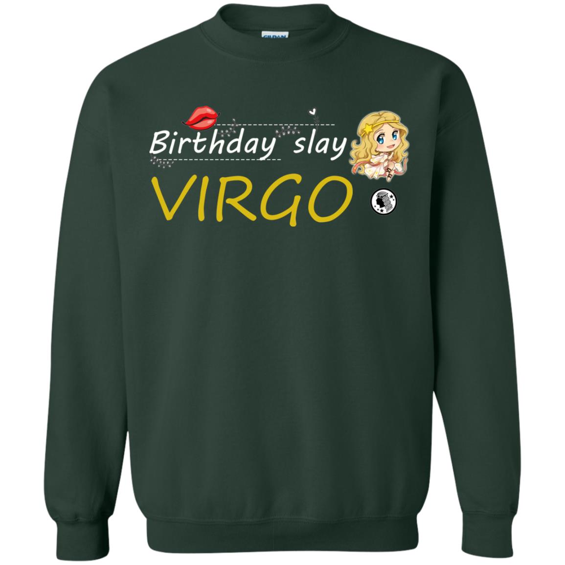 Cute Virgo Girl Birthday Lip Slay T-shirt Forest Green