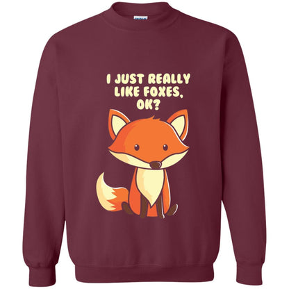 Funny Fox T-shirt I Just Really Like Foxes Ok Maroon