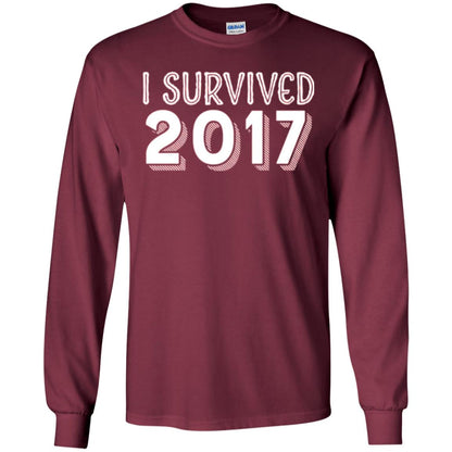 New Year_s T-shirt I Survived 2017 Maroon