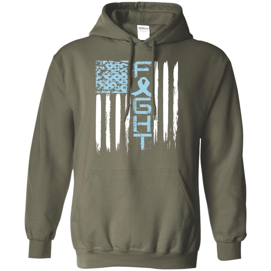 Fight Hope Prostate Cancer Awareness Cancer T-shirt Military Green