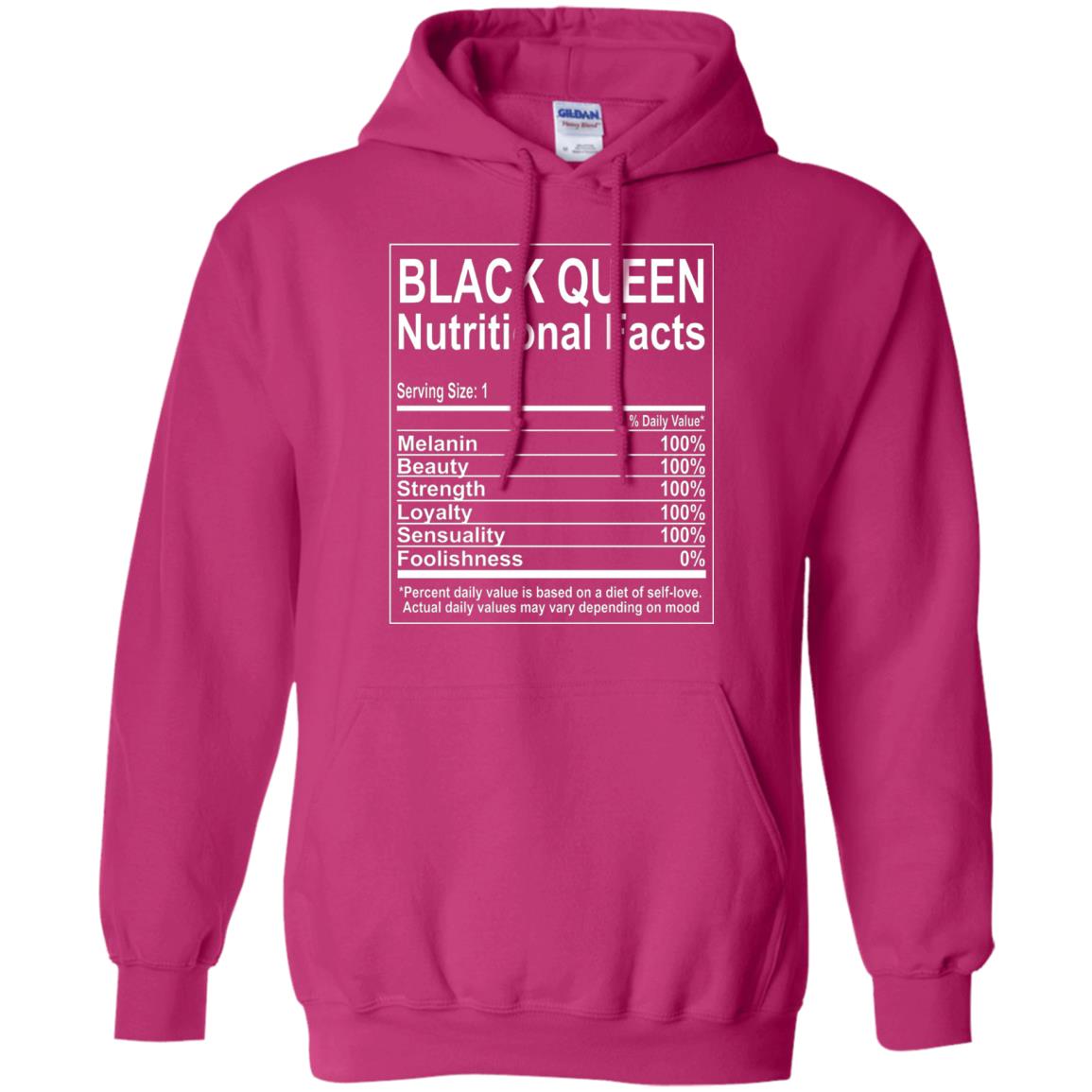 Black Queen Nutritional Facts T-shirt Self Love Heliconia