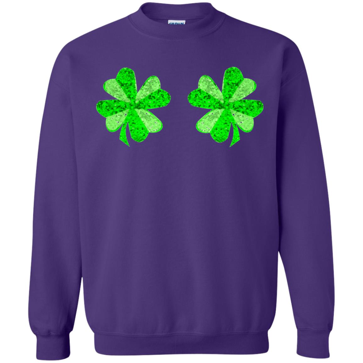 Funny Shamrock Boobs St Patricks Day T-shirt Purple