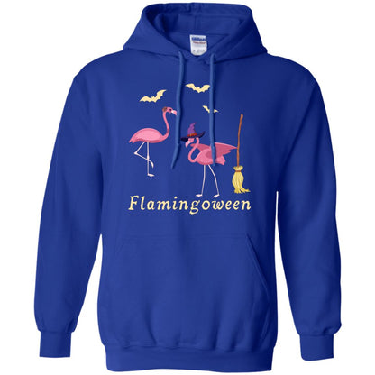 Flamingoween Flamingo Wicth Ride Stick Funny Quote On Haloween Gift Shirt Royal