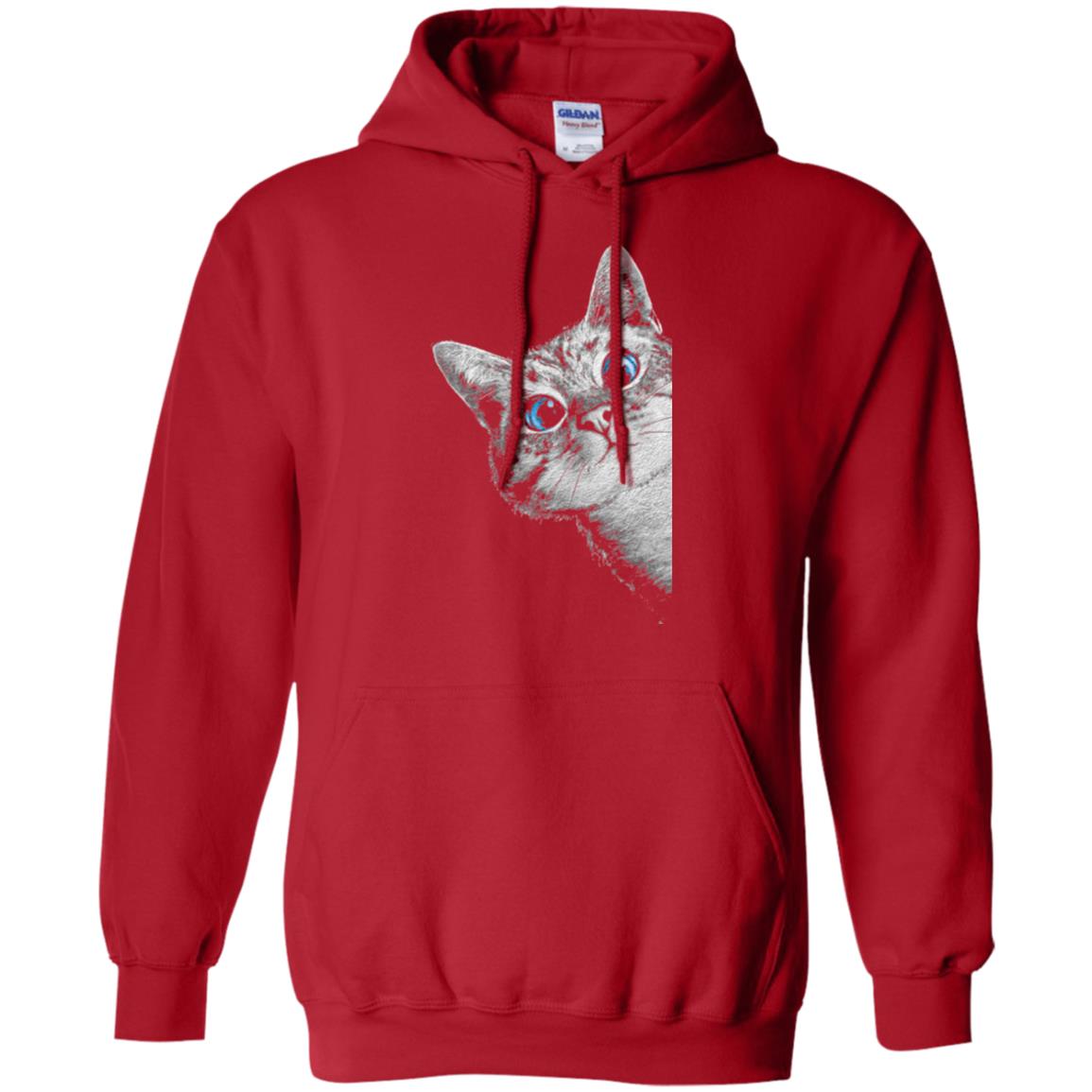 Cat Lovers T-shirt Cute Face Red