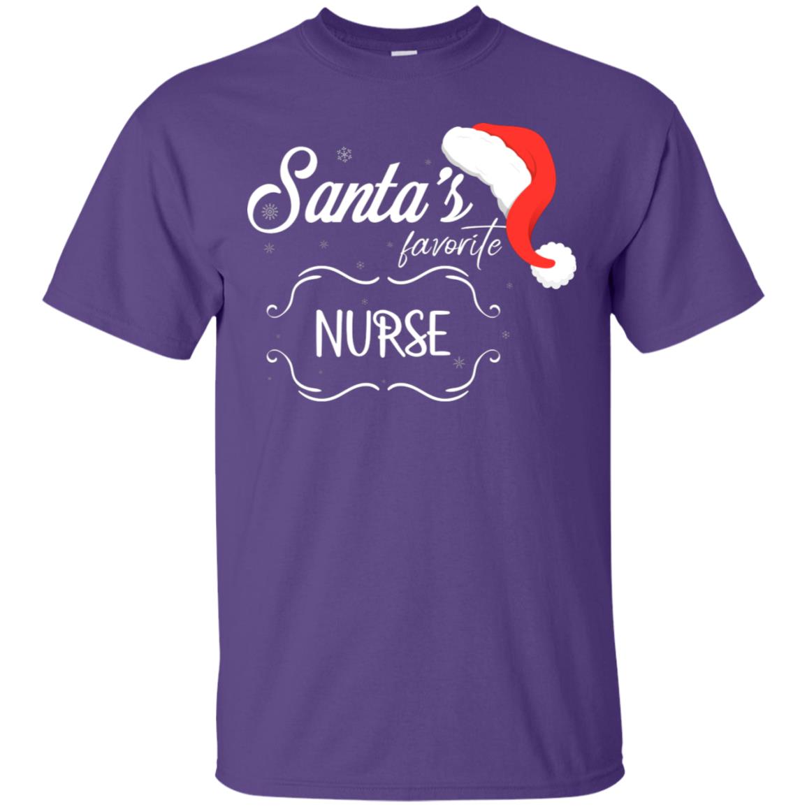 Santa's Favorite Nurse Nursing X-mas Gift Shirt For Nurse Purple