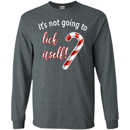 Christmas T-shirt It's Not Going To Lick Itself Dark Heather