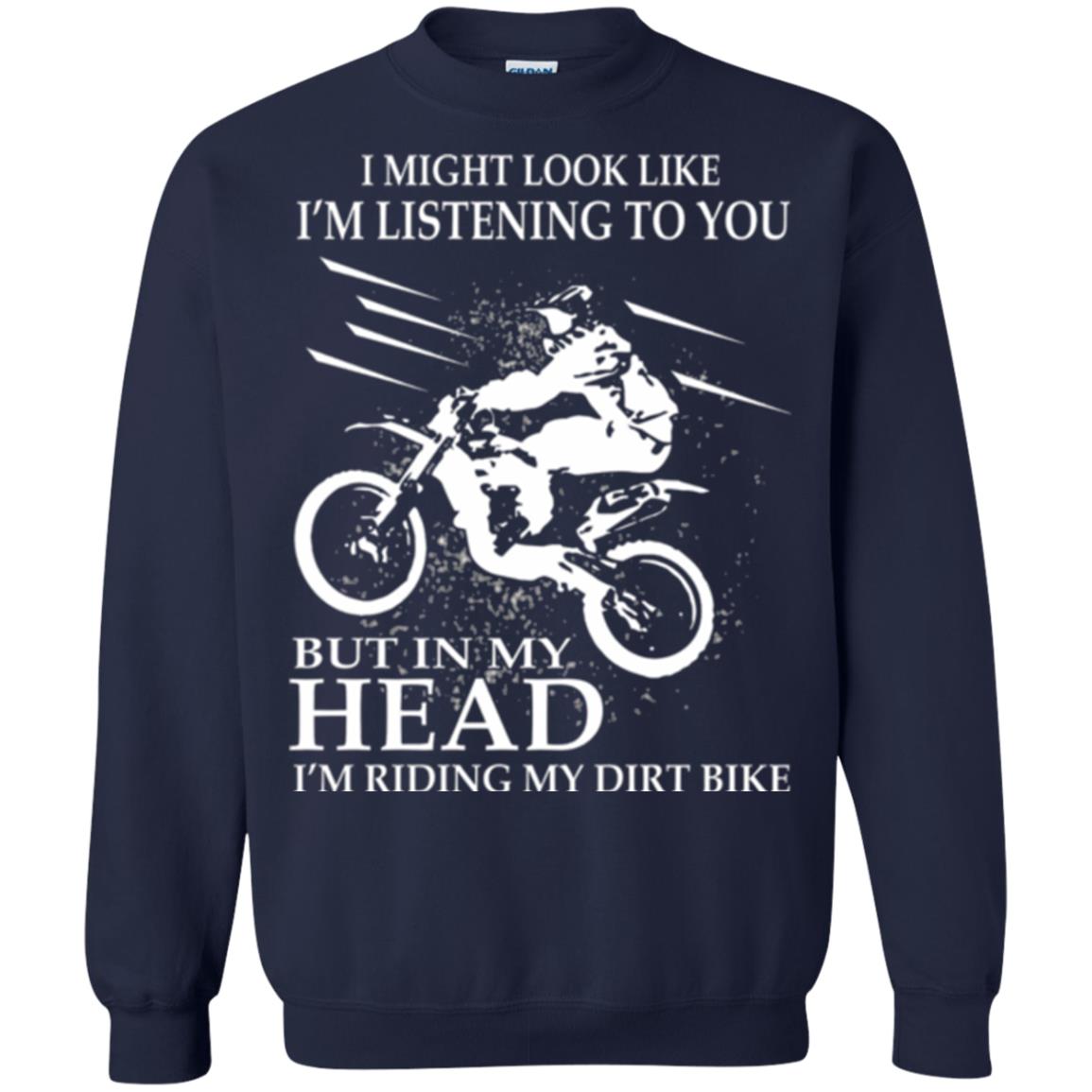 Funny Motocross T-shirt I_m Riding My Dirt Bike Navy