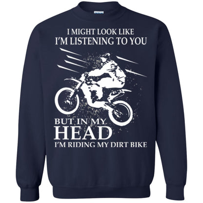 Funny Motocross T-shirt I_m Riding My Dirt Bike Navy