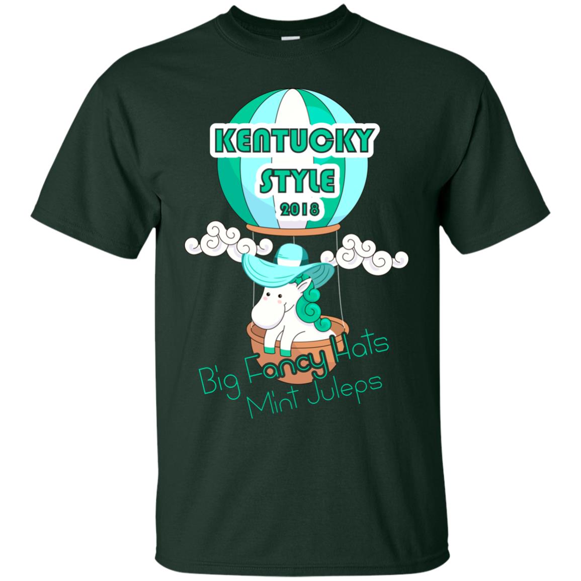 Kentucky Style 2018 Big Fancy Hats Mint Juleps Horse Racing Shirt Forest