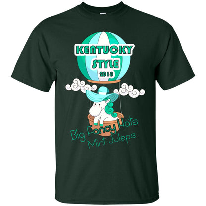 Kentucky Style 2018 Big Fancy Hats Mint Juleps Horse Racing Shirt Forest