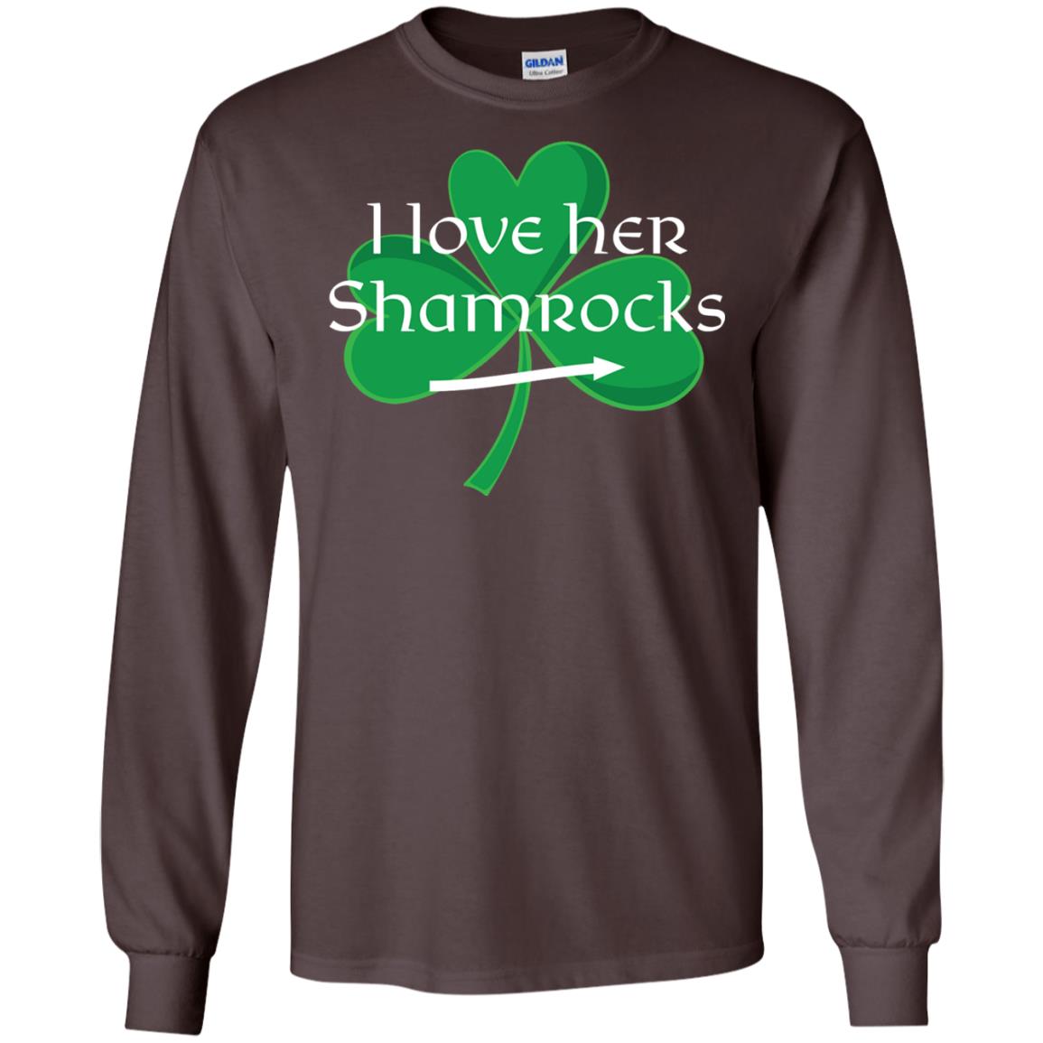 Saint Patrick_s Day T-shirt I Love Her Shamrocks Dark Chocolate