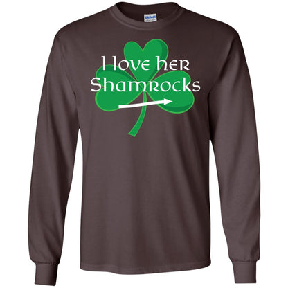 Saint Patrick_s Day T-shirt I Love Her Shamrocks Dark Chocolate