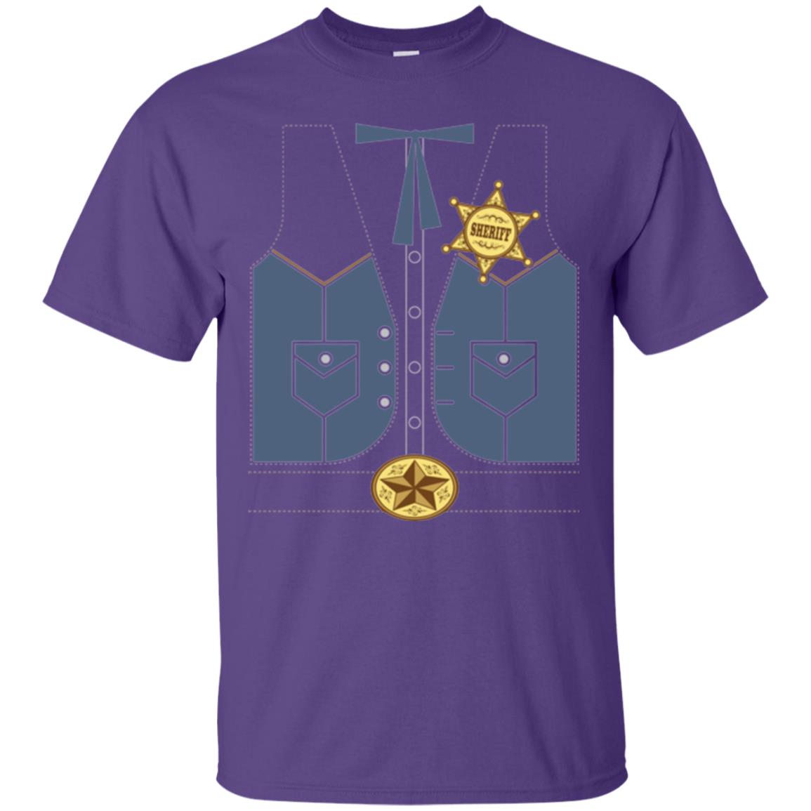 Western Cowboy Sheriff T-shirt Purple