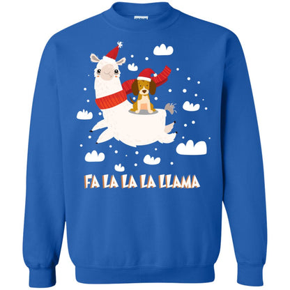 Fa La La La Llama With Beagle X-mas Gift Shirt Royal