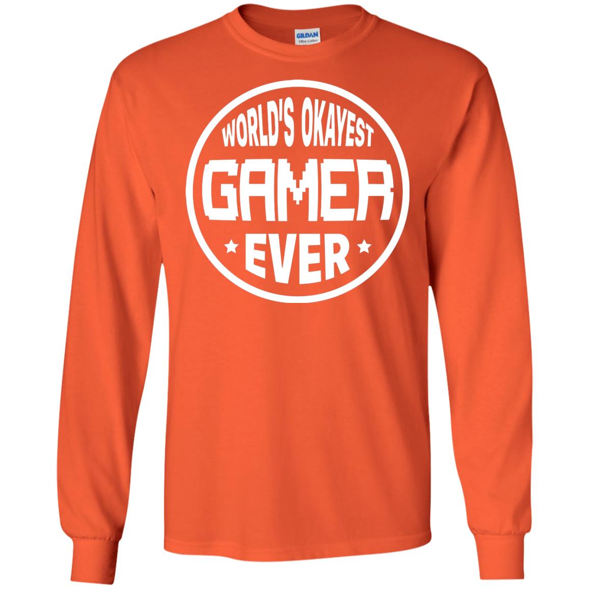 World’s Okayest Gamer Ever Best T-shirt For Gaming Lover Orange