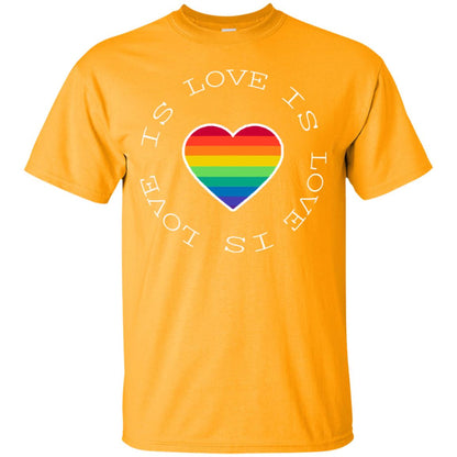 Love Is Love Rainbow Heart Lgbt Support Gift Shirt Gold