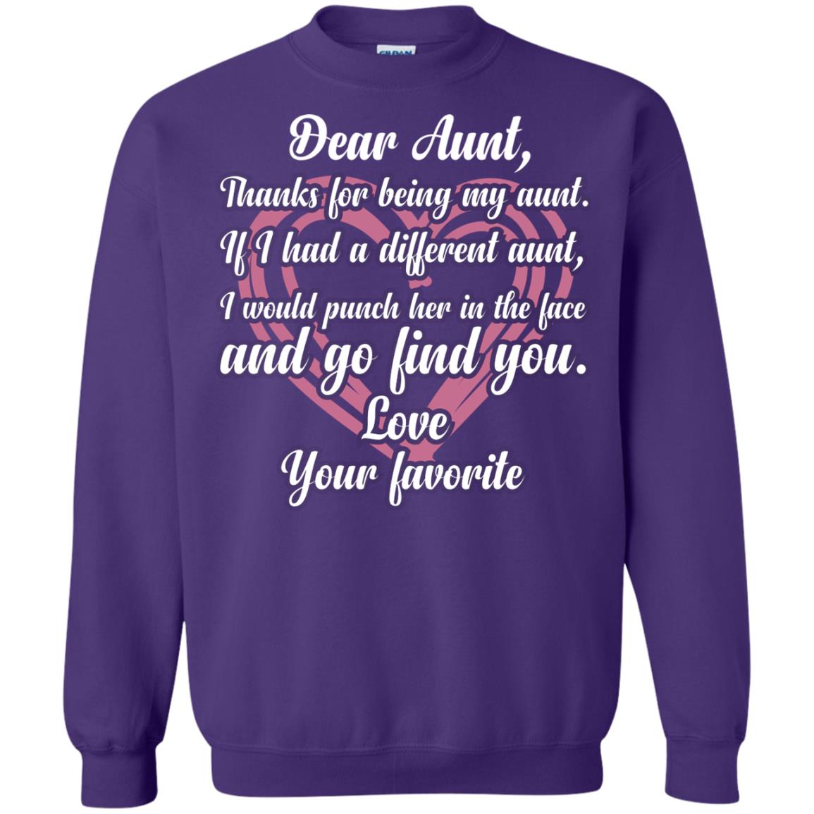 Dear Aunt Thank For Being My Aunt Family T-shirt Purple