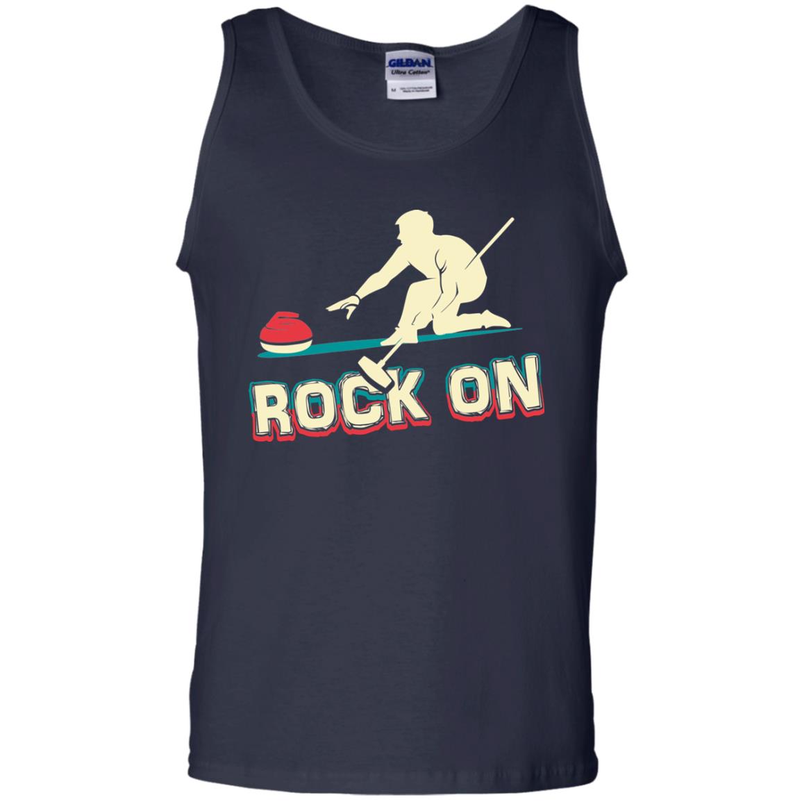 Curling Winter Lover T-shirt Rock On Curling Winter Sports Navy