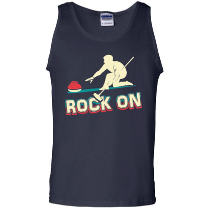 Curling Winter Lover T-shirt Rock On Curling Winter Sports Navy