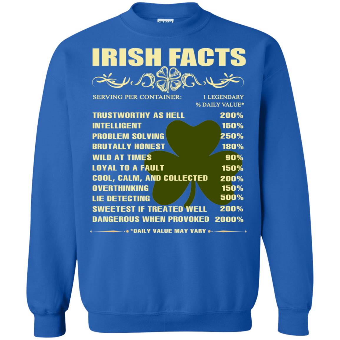 Irish Facts Intelligent Problem Solving Shirt Royal