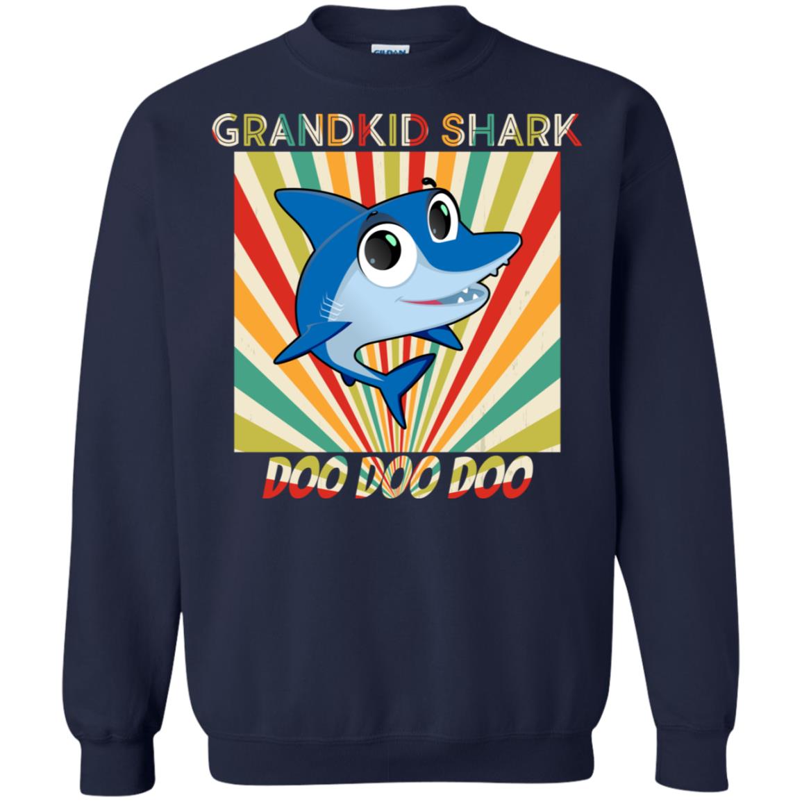 Grandkids Shark Doo Doo Doo Family Shark Gift Shirt Navy