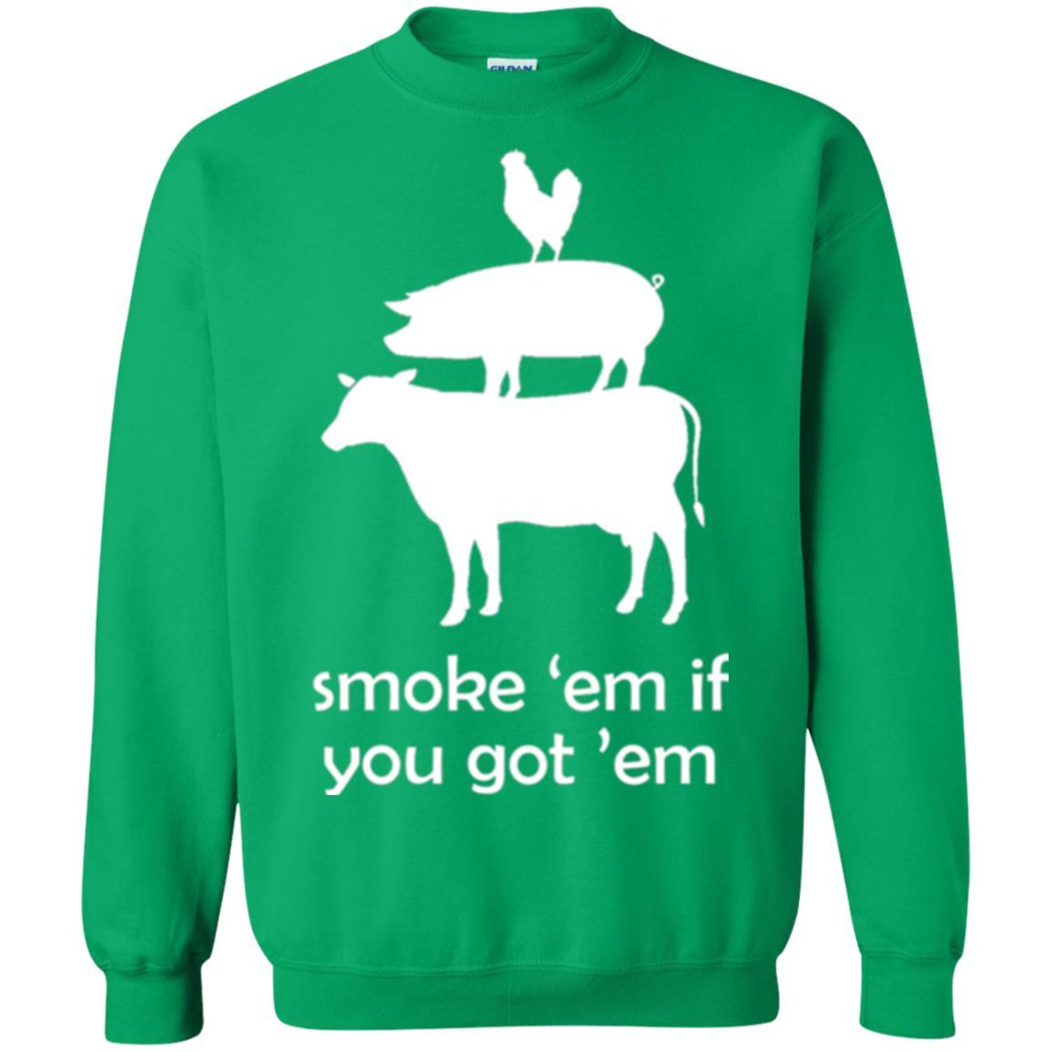 Funny Bbq T-shirt Smoke 'em If You Got 'em Irish Green