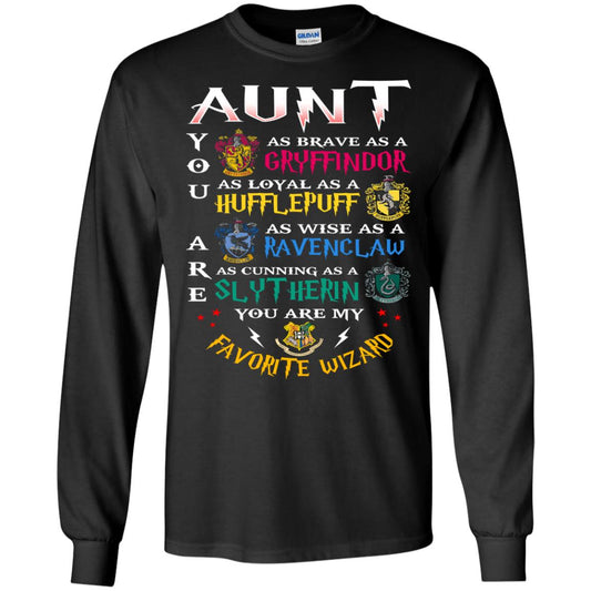 Aunt My Favorite Wizard Harry Potter Fan T-shirtG240 Gildan LS Ultra Cotton T-Shirt