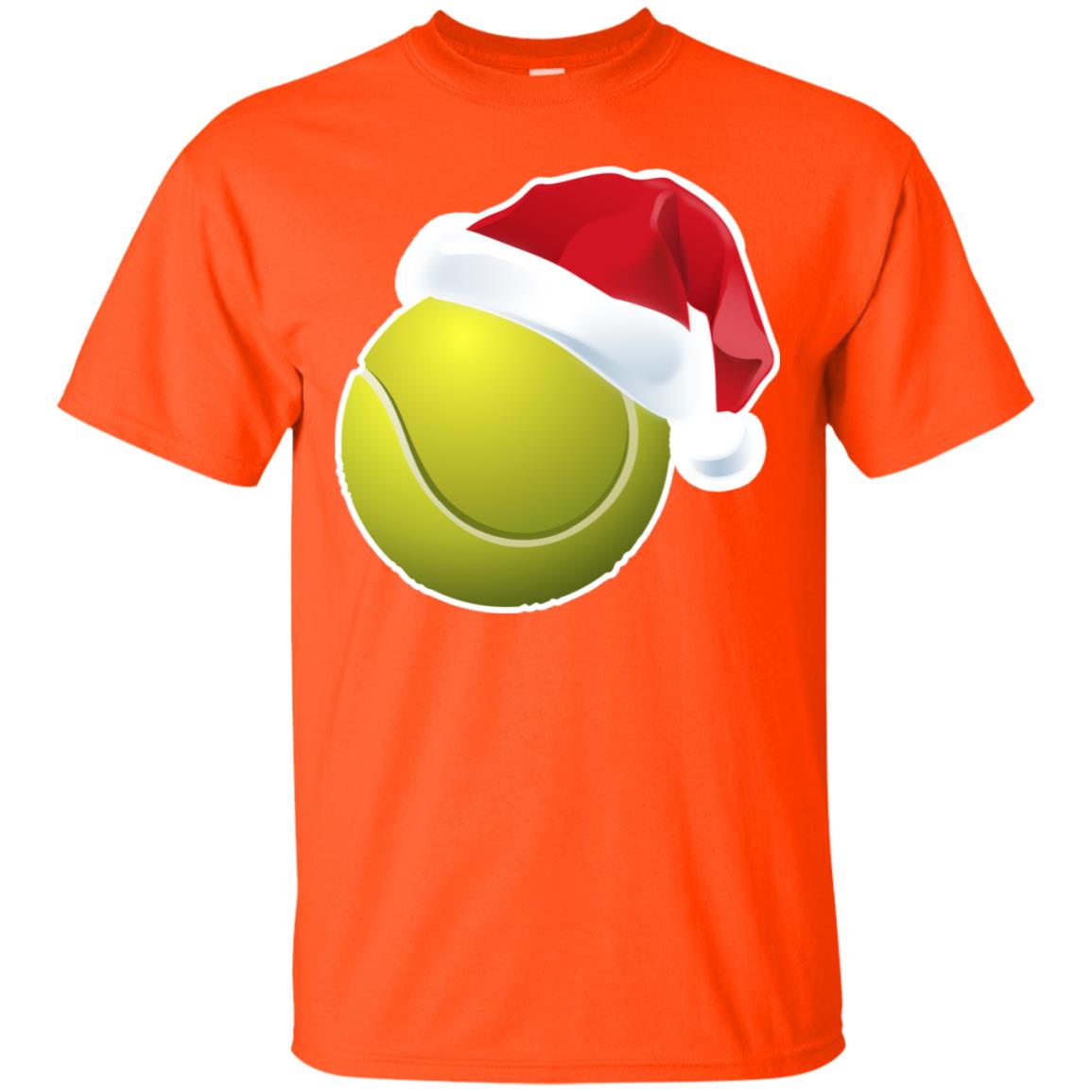 Tennis With Santa Claus Hat X-mas Shirt For Tennis Lovers Orange