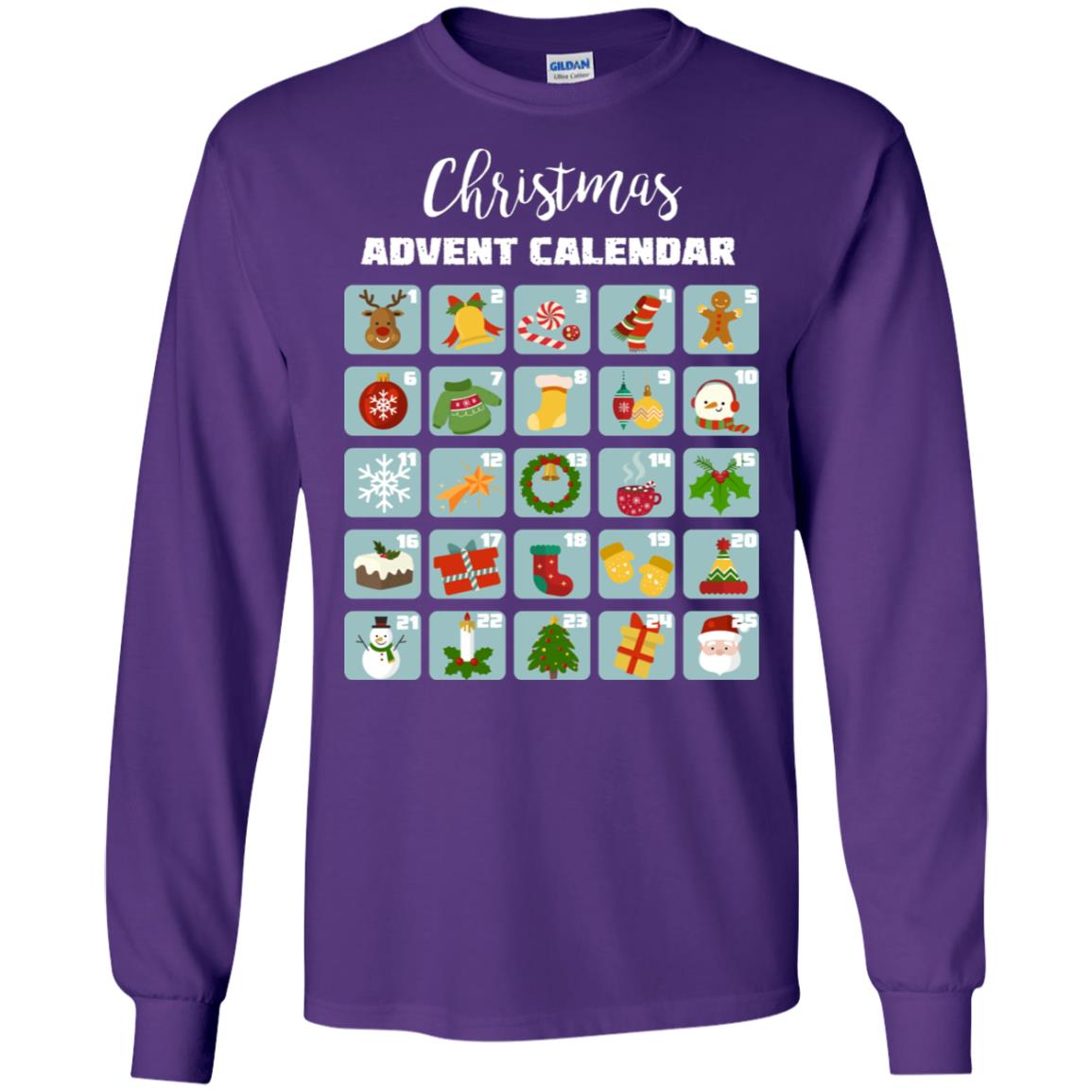 Christmas Calendar December 2018 Gift Shirt Purple