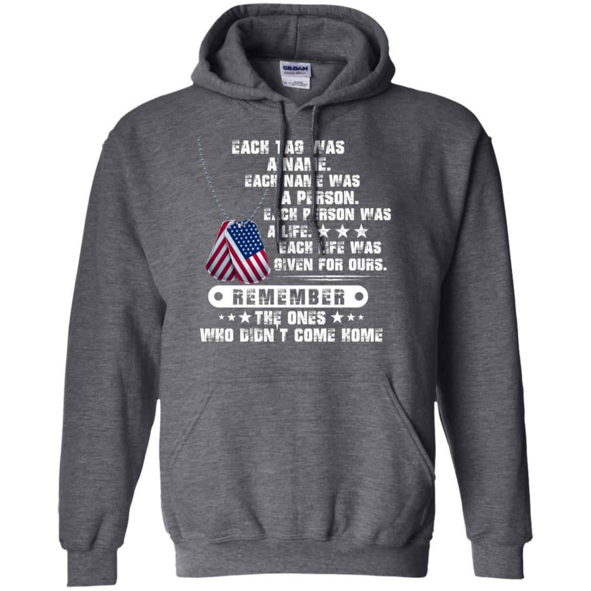 Each Tag Was A Name. Each Name Was A Person. Each Person Was A Life Shirt Dark Heather