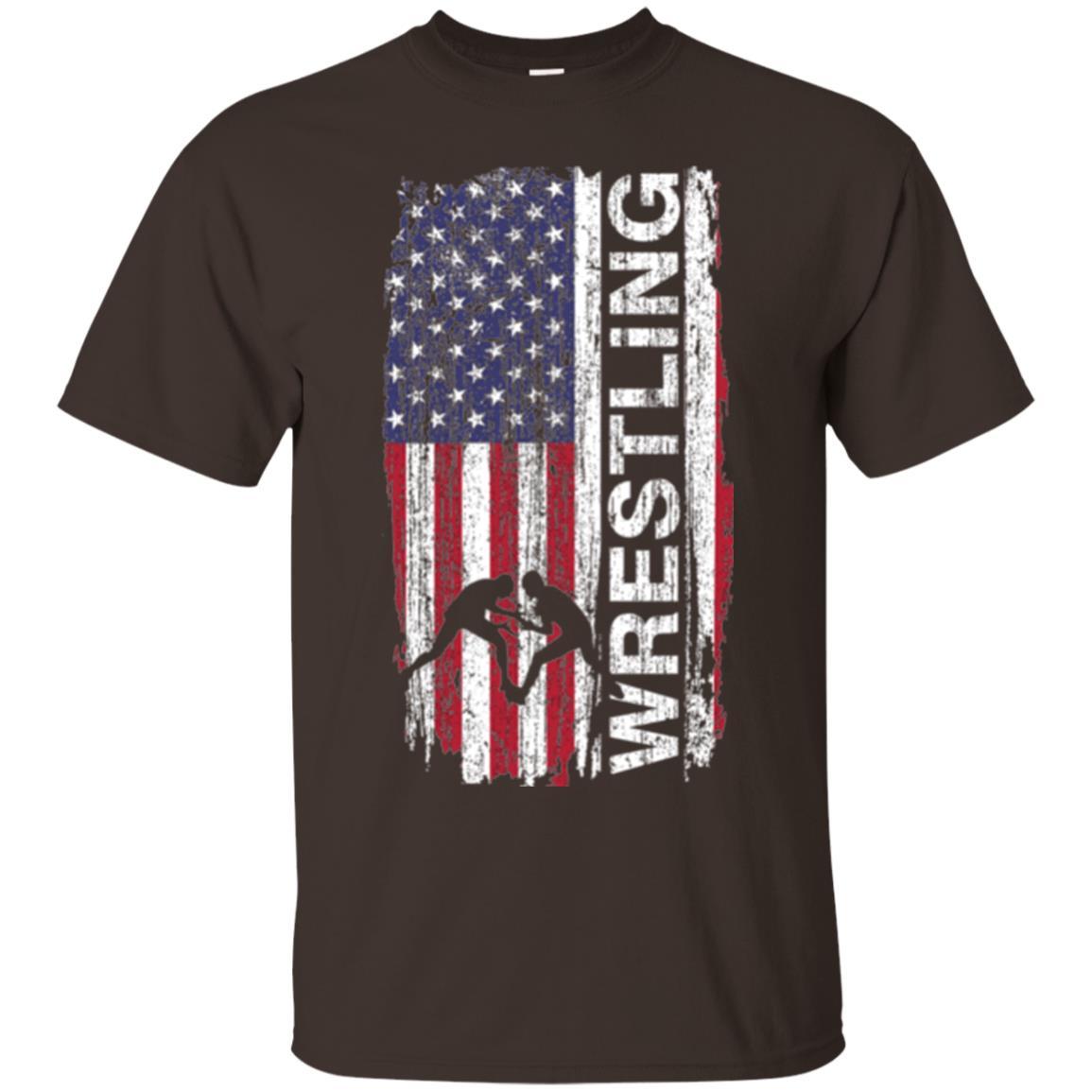 Usa Flag Wrestling T-shirt Dark Chocolate