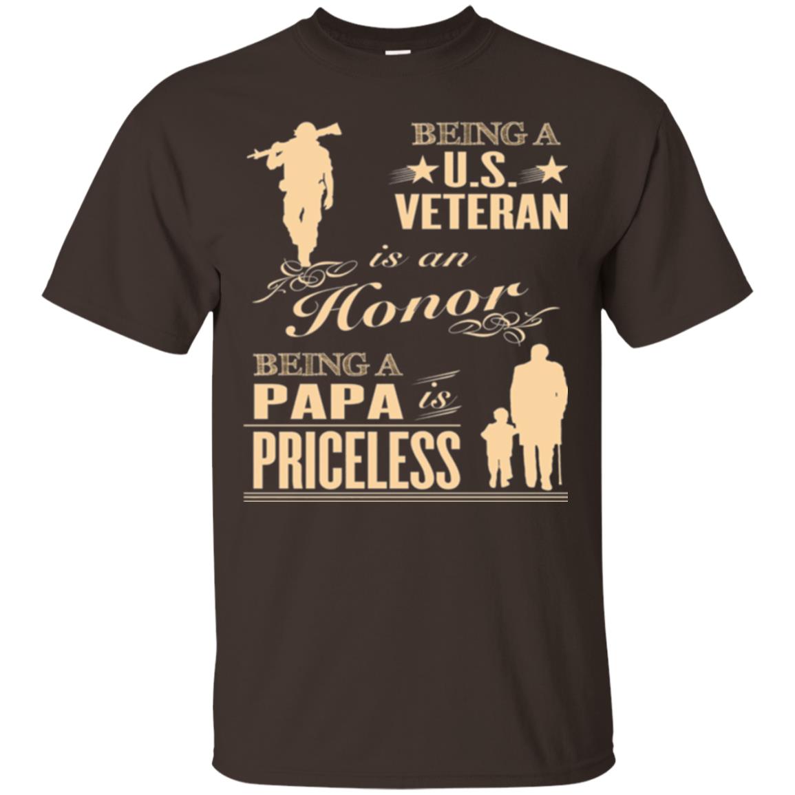 Papa T-shirt Being A U.s Veteran Dark Chocolate
