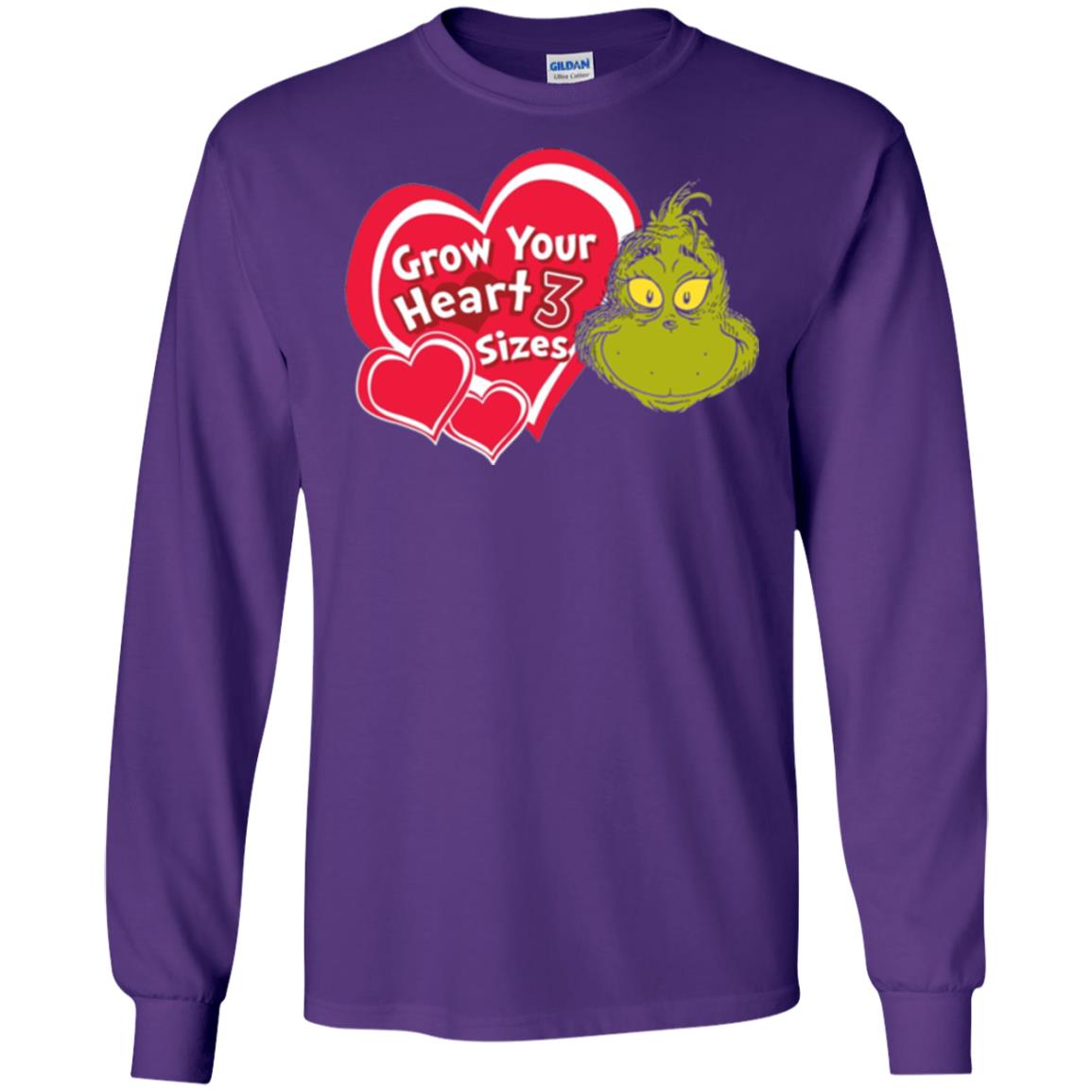 Dr. Seuss Grinch T-shirt Grow Your Heart 3 Sizes Purple
