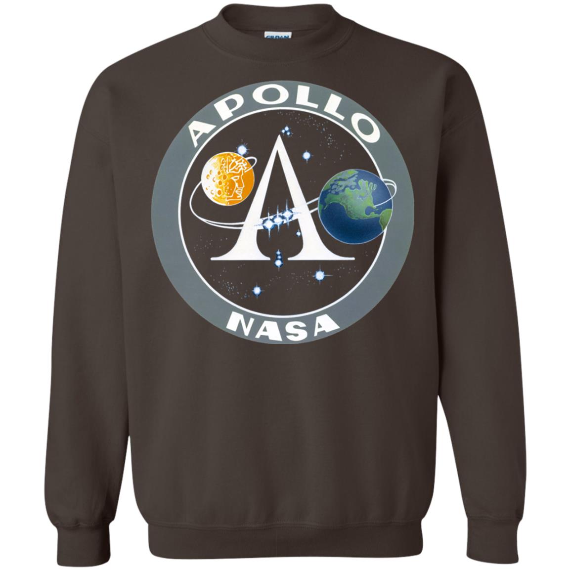 Apollo Program Moon Landing Patch Print Nasa Astronomy T-shirt Dark Chocolate