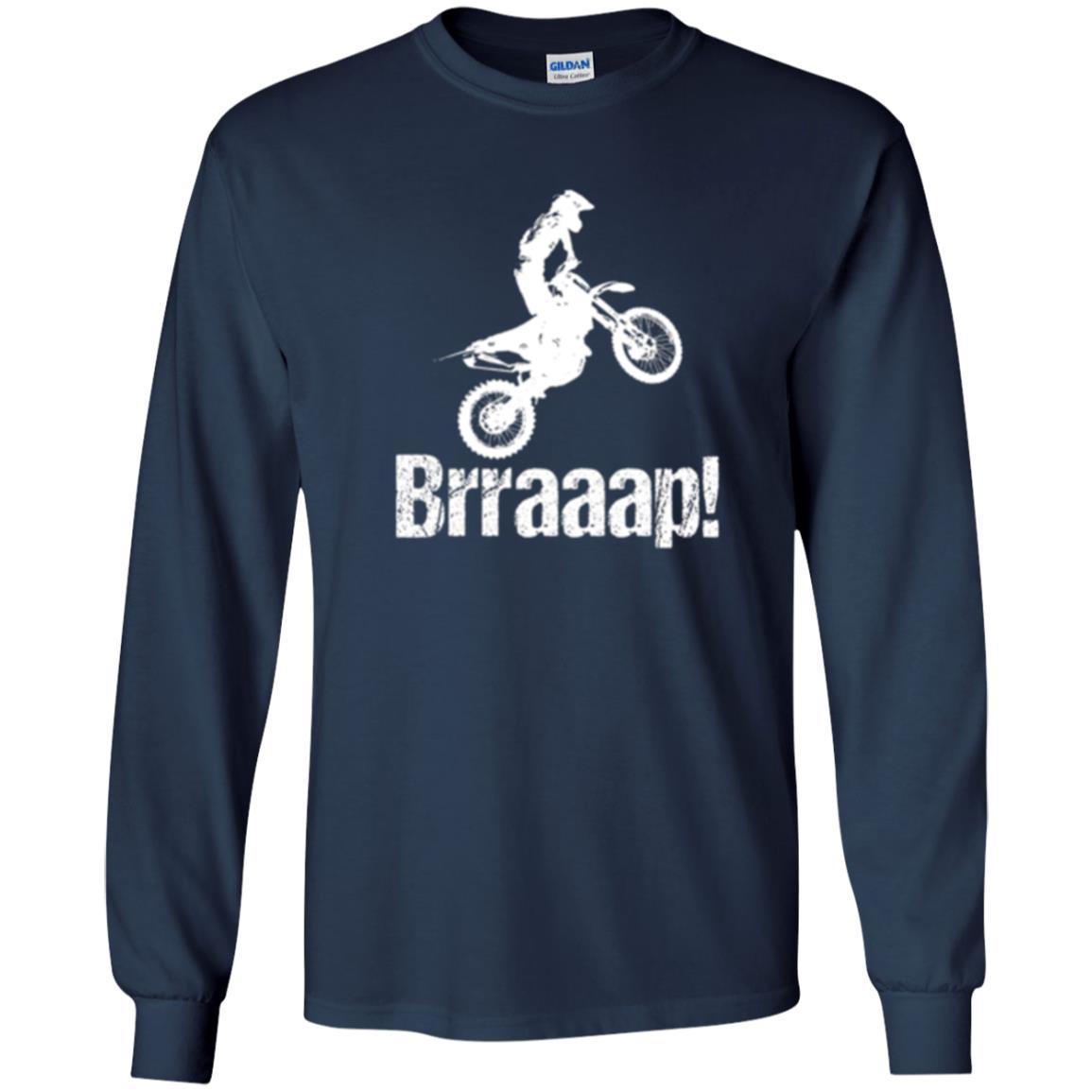 Motocross T-shirt Dirt Bike Rider Brraaap Navy