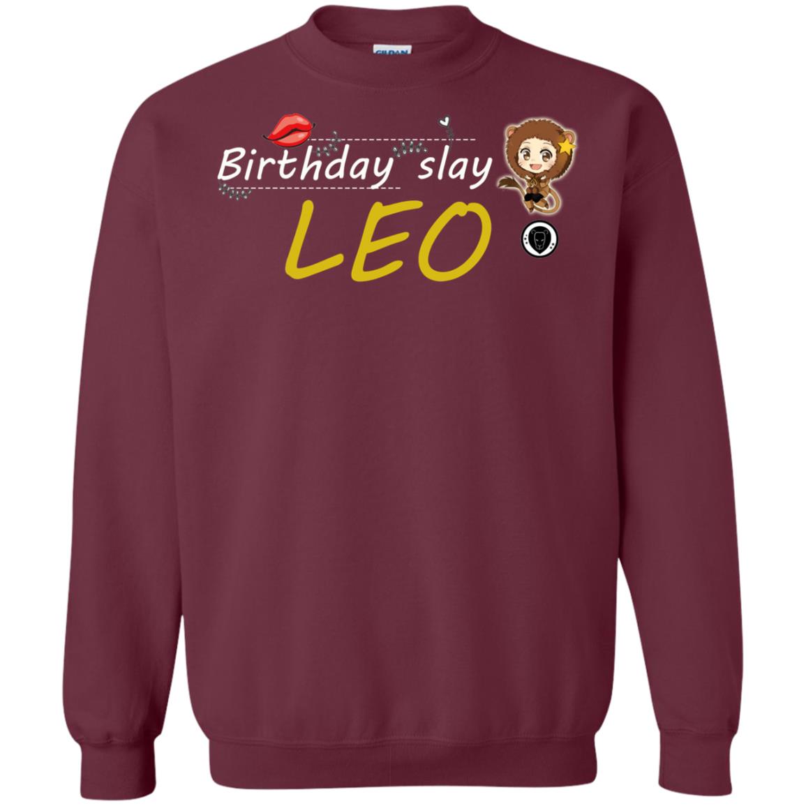 Cute Leo Girl Birthday Lip Slay T-shirt Maroon