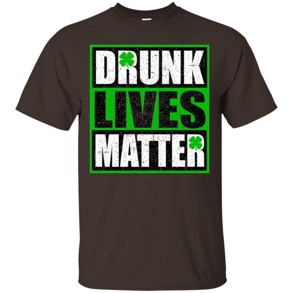 Vintage Drunk Lives Matter Saint Patrick_s Day T-shirt Dark Chocolate
