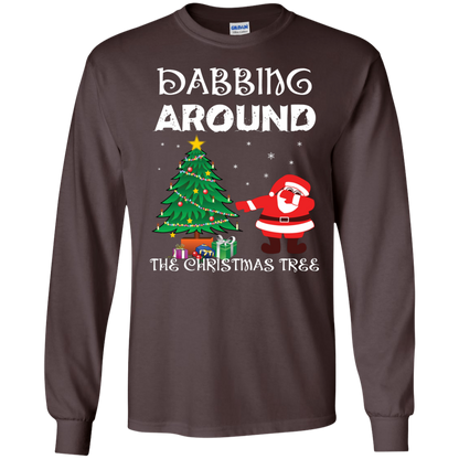Christmas T-Shirt Dabbing Around The Christmas Tree Dark Chocolate