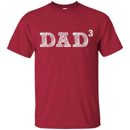 Men_s Dad3, Three Kids Father_s Day, Father Of Three T-shirt Cardinal