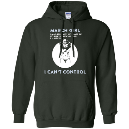 March Girl I Was Born With My Heart T-shirt Forest Green