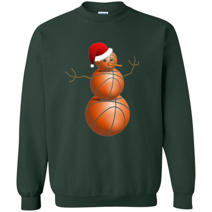 Christmas T-shirt Basketball Snowman Forest Green